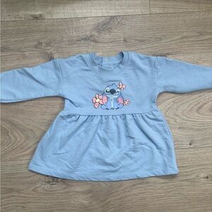 Disney Baby Stitch Blue Peplum Sweatshirt Top | 6–12 Months